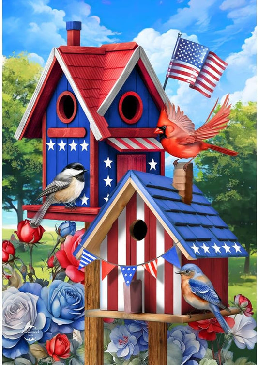 Briarwood Lane Home of the Free Birdhouses House Flag