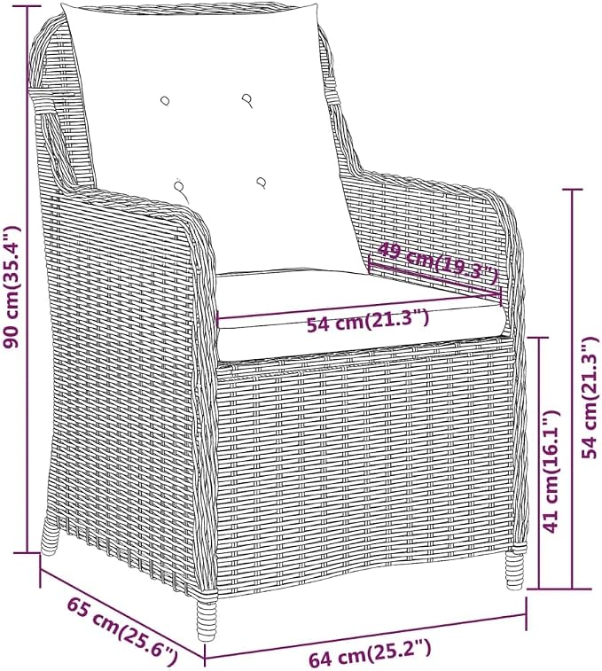 5 Piece Patio Dining Set Black Outdoor Rattan Furniture with Cushions Glass Table Steel Frame Weatherproof for Garden Backyard Deck Entertaining