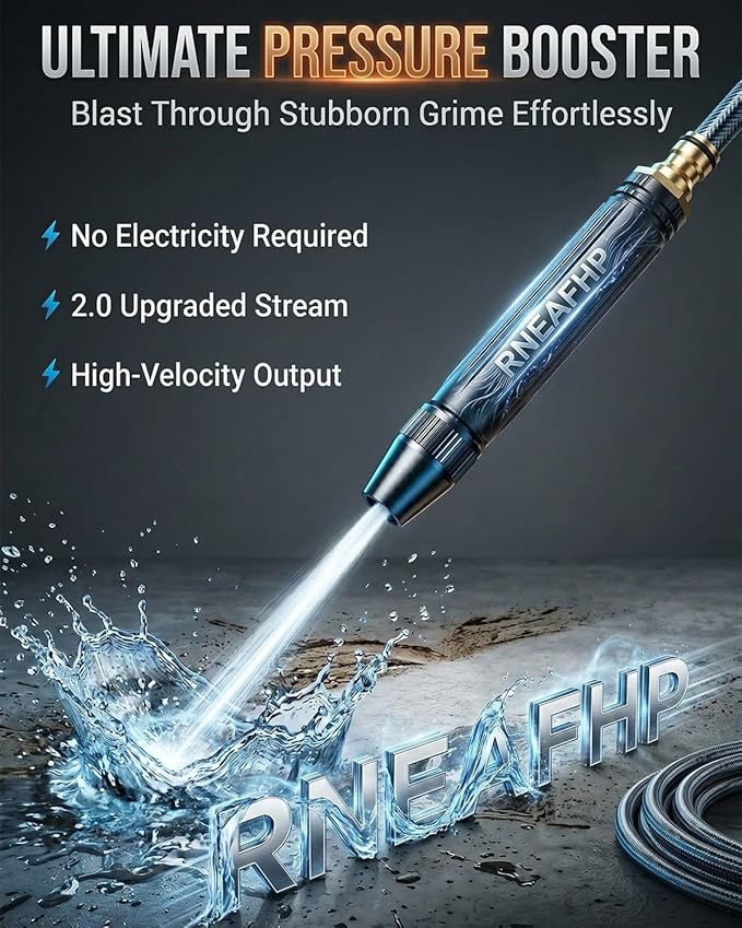 Home High-Pressure Car Wash Water Gun with Booster Nozzle Powerful Heavy Duty Metal Car Washer Nozzle Gun Sprayer Wand Garden Watering Vegetables Portable Cleaning Tool for Home Yard Outdoor(#1 2PCS)