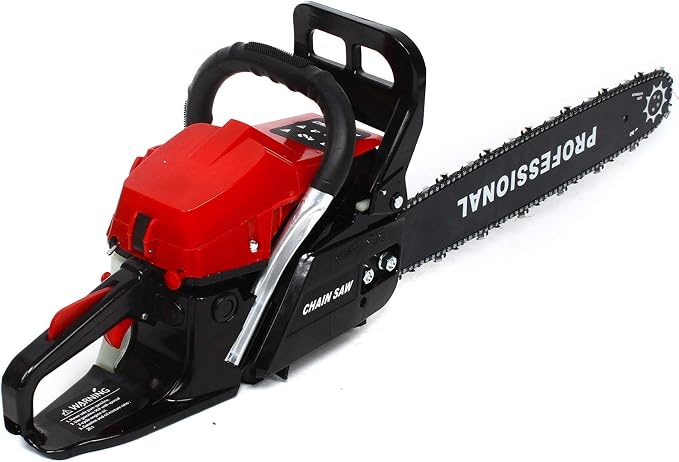 58cc Gas Chainsaw, 20" Bar Gasoline Powered Chain, 2 Stroke Gasoline Chain Saw for Wood Cutting Tree Twigs Branches Bushes, Portable Handheld Electric-Chain-Saws