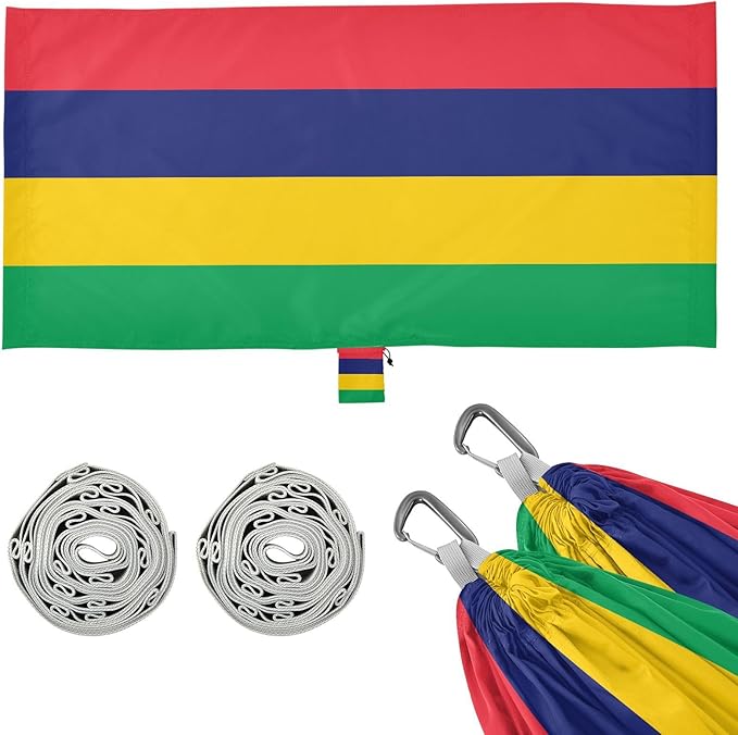 National Flag of Mauritius Hammocks with Portabl Carry Bag Backyard Hammock for Indoor Outdoor Patio