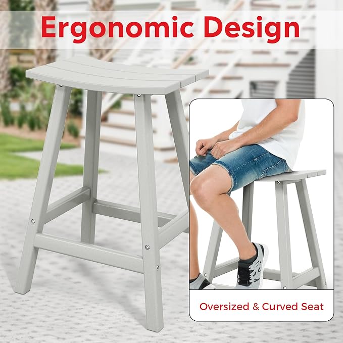 Costaelm Outdoor Bar Table, 37" Counter Height Round Patio Cocktail Bar Table, Patio Bar Table 3-Pieces Set Bistro Dining Table Pub Table for Front Porch Deck, Backyard, Garden, Sand
