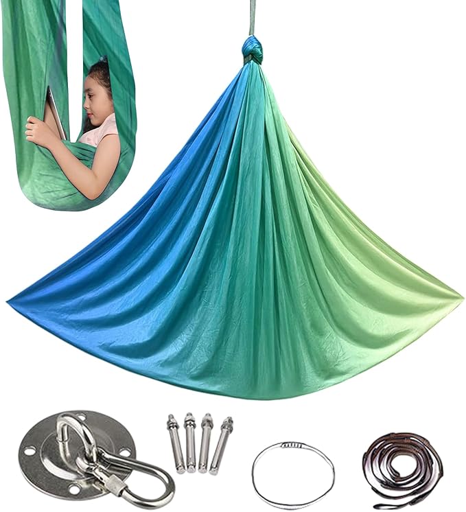 Aerial Hammock, Durable, Portable, Silk – Yoga Swing Set Fitness, Stretch Portable Equipment Indoor, Gym Exercise Adults Women Men | Indoor Gym Exercise Adults Women Men Kids Versatile
