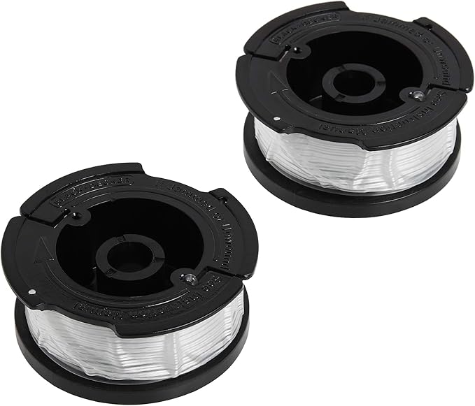 BLACK+DECKER 20V MAX String Trimmer with Trimmer Line Replacement Spool, Autofeed 30 ft, 0.065-Inch, 2-Pack (LST300 & AF100-2)