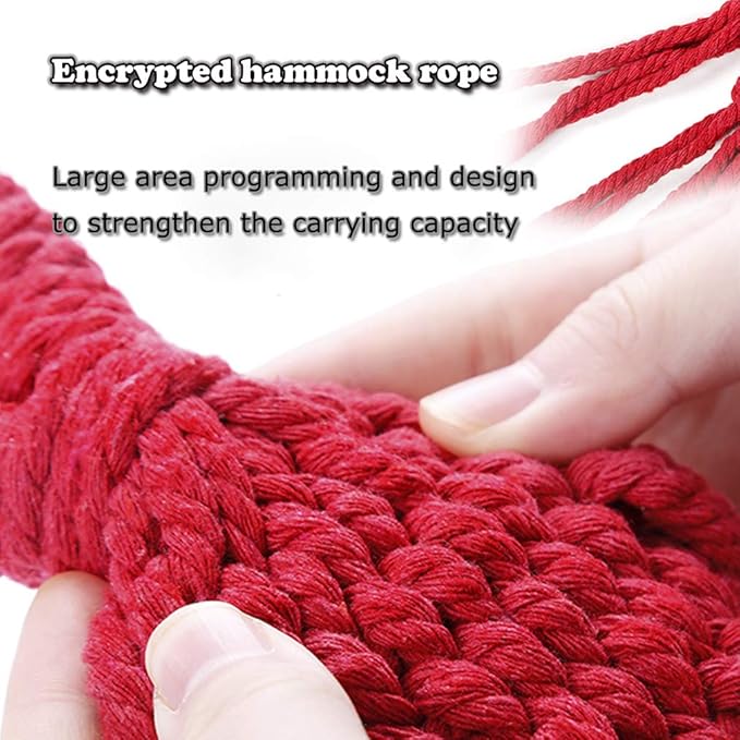 9FT Portable Hammock with Stand, 2 Person Large Durable and Stable Hanging Hammock Chair for Indoor Outdoor Backyard Decor Bed Patio Garde Lawn w/Carrying Case 300 Lb Capacity,Red