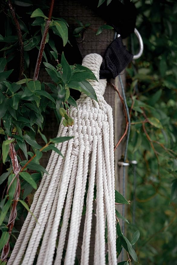 Handmade Boho Large Brazilian Macrame Fringe 2 Person Double Deluxe Hammock Swing Net Chair for Beach, Yard, Bedroom, Patio, Porch, Indoor, Outdoor, Wedding Decor 79" Lx 59" W