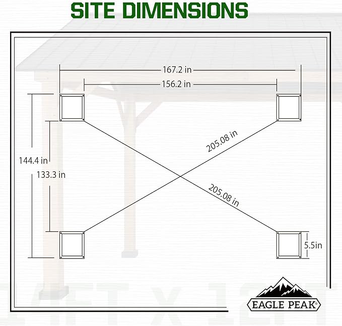 EAGLE PEAK 13x15 Hardtop Gazebo, Exposed Beam A-Frame Gazebo, Galvanized Steel Gable Roof with Cedar Wood Frame, Outdoor Pavilion for Patio, Deck, Lawn and Garden, Natural Wood/Black