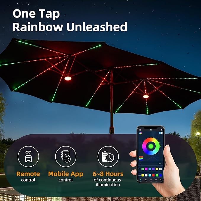 15ft Patio Umbrella with Base Included, Rectangle Double Patio Umbrellas with Crank Handle 12 Ribs, Heavy Duty Large Table Umbrella for Pool Deck Garden Party Commercial