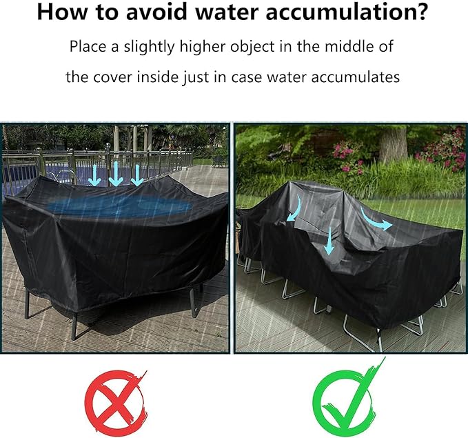 Outdoor Patio Furniture Covers Waterproof 600D Rectangular Outdoor Table and Chair Set Cover Wind Dust Proof Anti-UV Durable Patio Sectional Couch Cover 76" L x 24" W x 36" H / 190x60x90cm