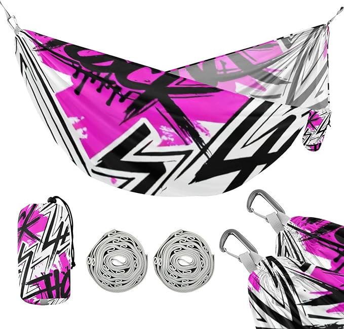 Graffiti Inspired Hammocks with Tree Straps Swing Hammock for Indoor Outdoor Patio