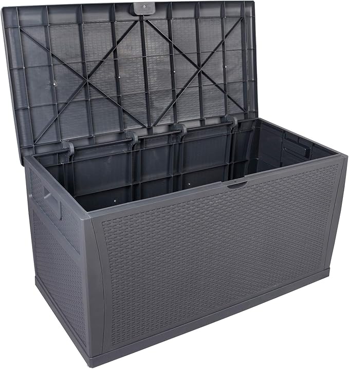 Gray Entryway Storage Bench,Deck Box-Organization and Storage for Patio Furniture Outdoor Cushions, Throw Pillows, Garden Tools and Pool Toys,Outdoor Storage Box 47" L x 24" W x 24.8" H