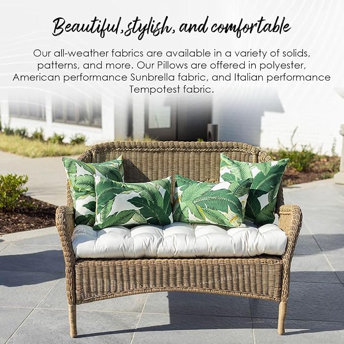 RSH DECOR Square Throw Pillows Set of 4, 20" x 20", Outdoor Pillows Waterproof, Outdoor Pillow Covers, Pillow Covers for Couch, Black Buffalo Plaid, Made in USA