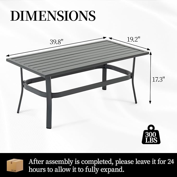 Outdoor Patio Furniture Set, 1 PCS Outdoor Coffee Table, for Garden/Backyard/Porch, Grey