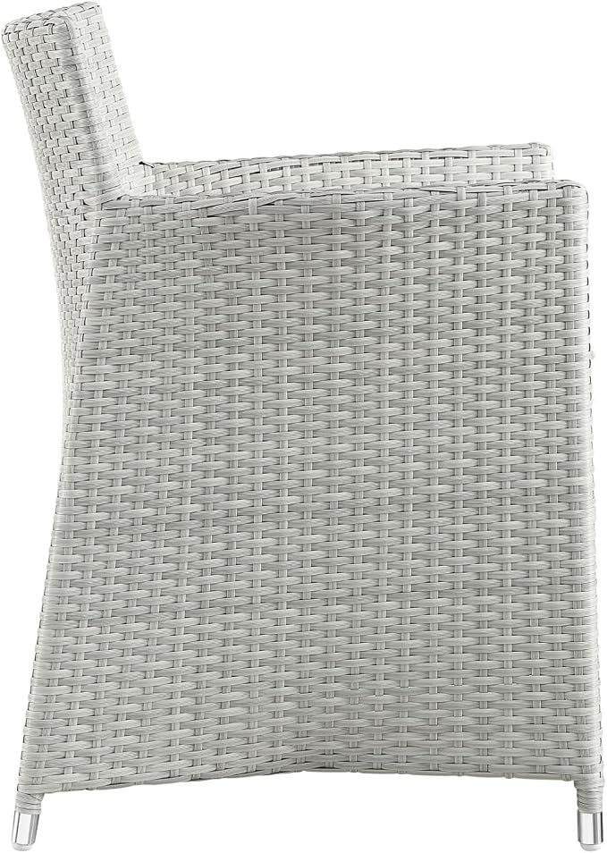 Modway EEI-1758-GRY-WHI-SET Junction Wicker Rattan Outdoor Patio 3-Piece Dining Set, Gray White