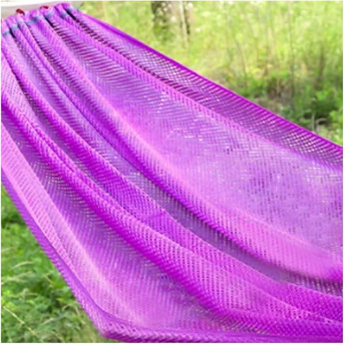 Portable Rayon Rope Hammock with Wooden Sticks On Both Sides for Outdoor Travel Portable Tree Hanging Installation Hammock Comfortable(Purple)