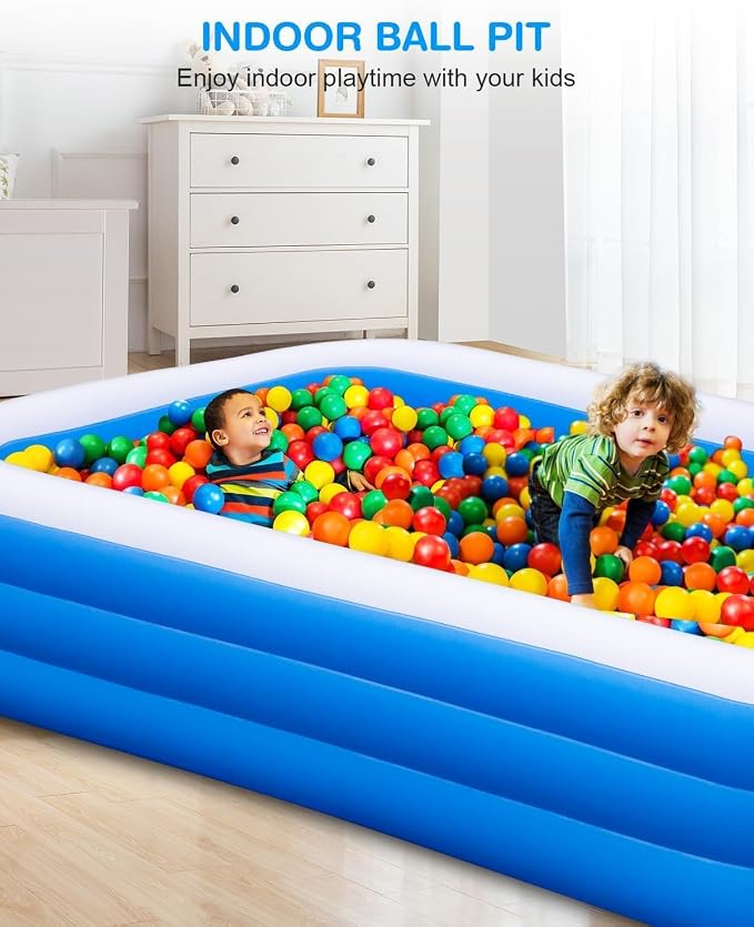 Large Inflatable Swimming Pool for Adults Kids - 120"x70"x22" Blow Up Pools Kiddie Pool, Oversized Thickened Family Inflatable Pools for Backyard Outdoor Garden Summer Water Party