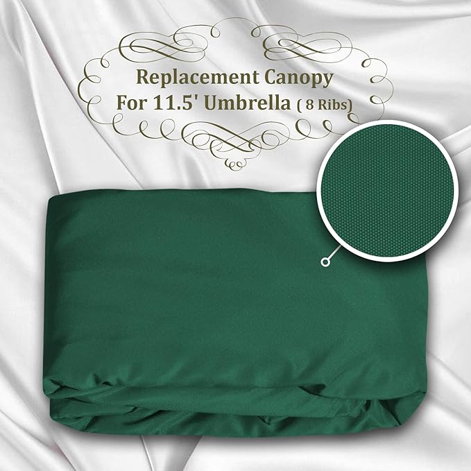YardGrow 11.5ft 8 Ribs Umbrella Canopy Replacement for Patio Umbrella, Frame NOT Included, Umbrella Replacement Canopy ONLY