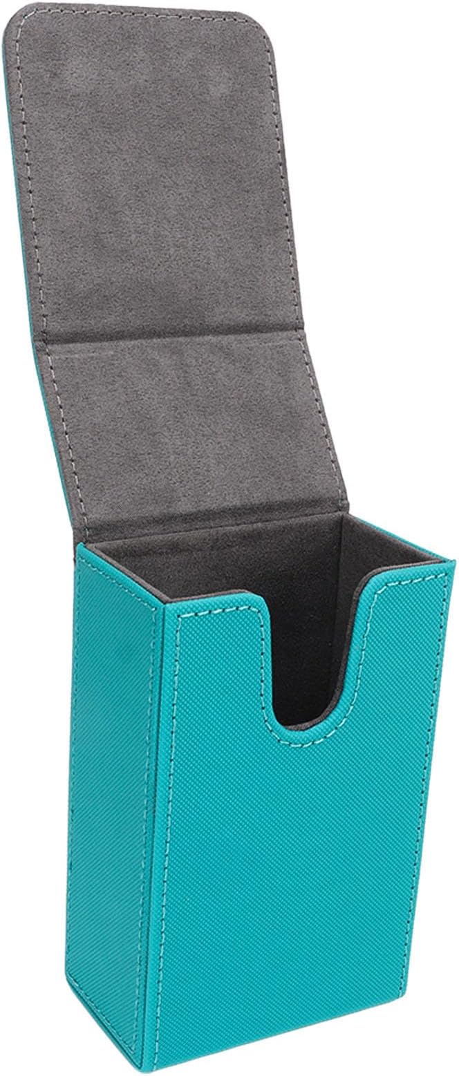 Haofy PU Leather Tarot Storage Box Sun Moon Design Large Size Felt Lined Holds 95+ Cards for Universal Standard Tarot Cards (Blue Green)