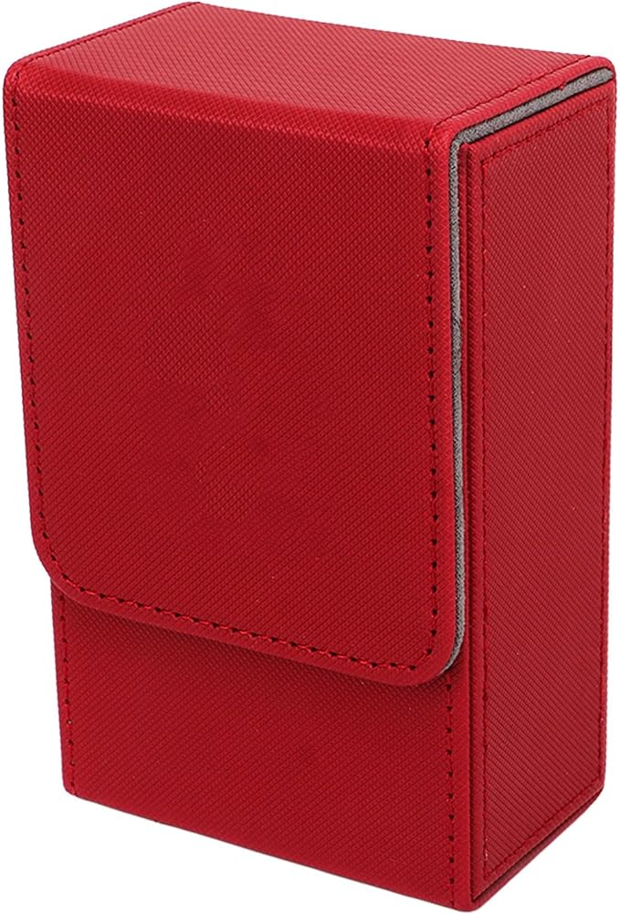 Haofy PU Leather Tarot Storage Box Sun Moon Design Large Size Felt Lined Holds 95+ Cards for Universal Standard Tarot Cards (Red)