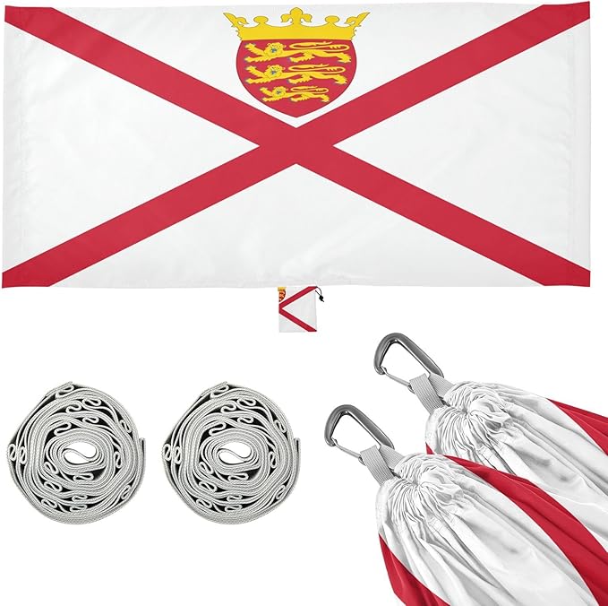 Flag of Jersey Hammocks with Portabl Carry Bag Backyard Hammock for Indoor Outdoor Patio