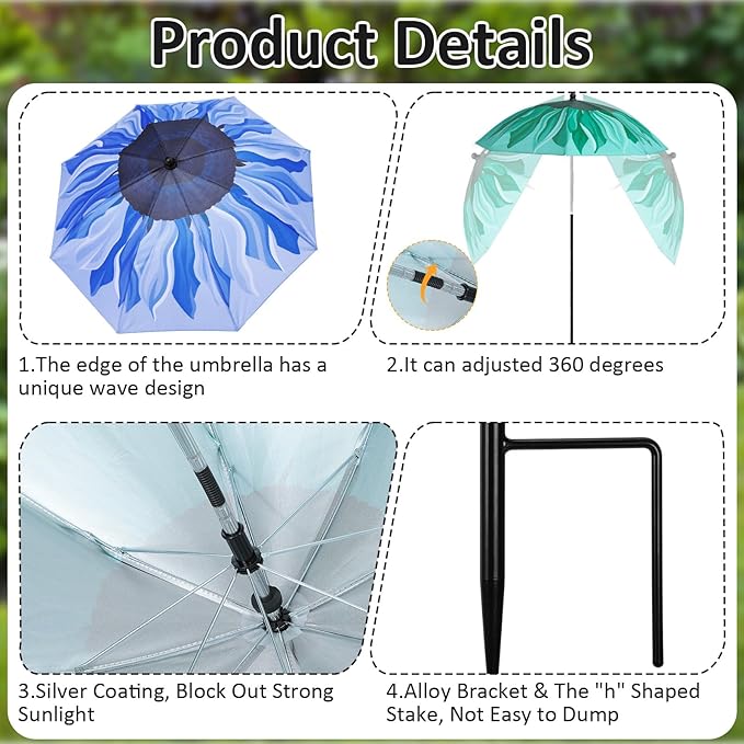 Plant Umbrellas for Outdoor Plants, Large Garden Plant Umbrella Shade Upgraded Adjustable Angle Height for Potted Plants Garden Beds