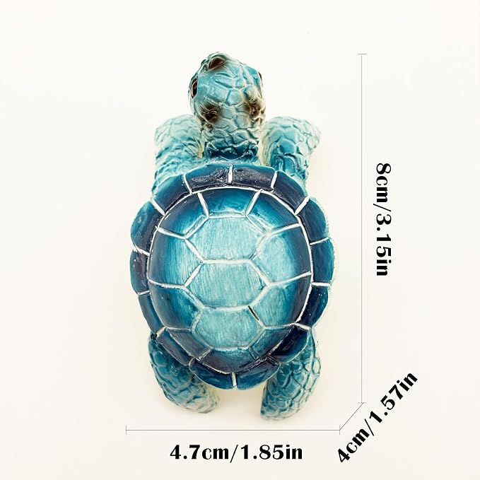 Cute Climbing Blue Sea Turtle Flower Pot Hugger Figurines, Small Resin Hanging Tortoise Statue Planter Pot Decoration for Home Garden Fence Balcony Patio Lawn Yard Ornaments