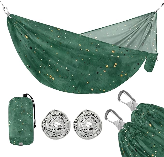 Green Stroke Gold 330lb Capacity Outdoor Hammocks with Hanging Rope Portable Hammock for Outside Beach Patio Garden Silla colgante para Patio Exterior