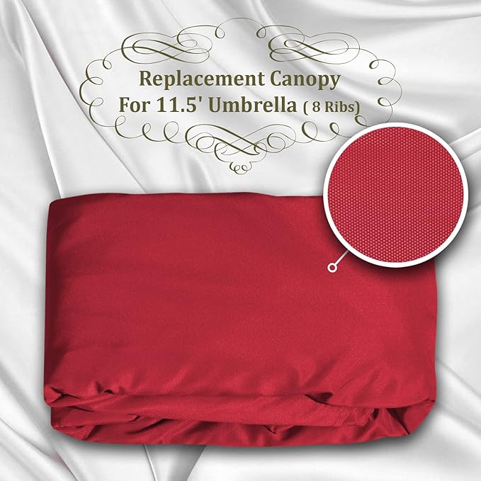 YardGrow 11.5ft 8 Ribs Umbrella Canopy Replacement for Patio Umbrella, Frame NOT Included, Umbrella Replacement Canopy ONLY