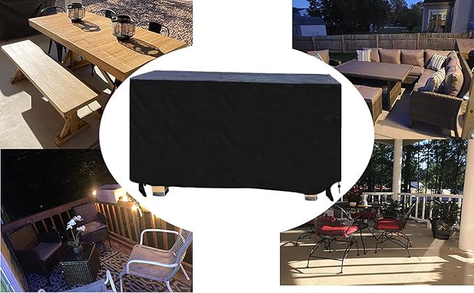 Outdoor Coffee Table Cover,48"(L) x 24"(W) x 28"(H),Outdoor Lawn Waterproof Garden Furniture Cover,Durable Windproof, Fits Rectangle Patio Table