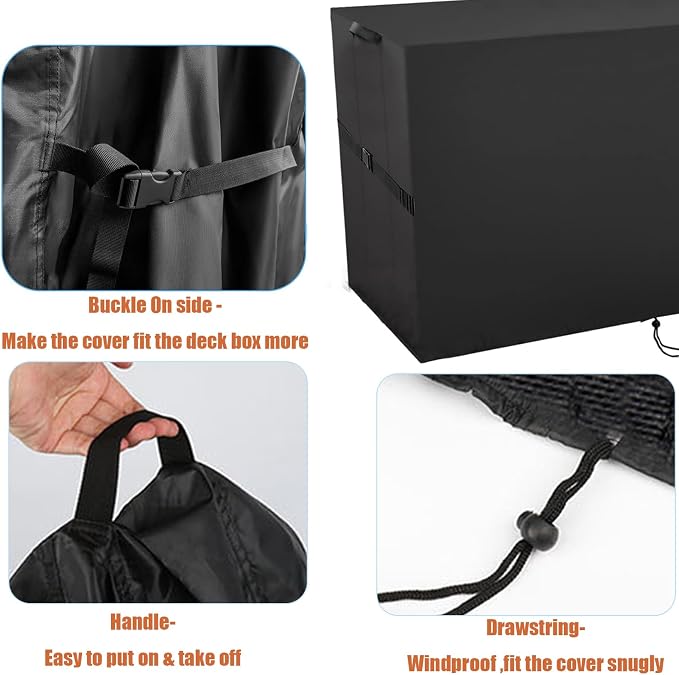 Outdoor Storage Box Cover，Waterproof Resin Storage Bin Cover Deck Box Covers-53.94"L x 25.98"W x 24.21"H