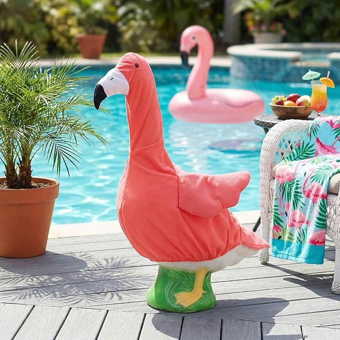 Gaggleville Flamingo Goose Outfit, Fits Large 23" H Statue, by Fox | Valley Traders