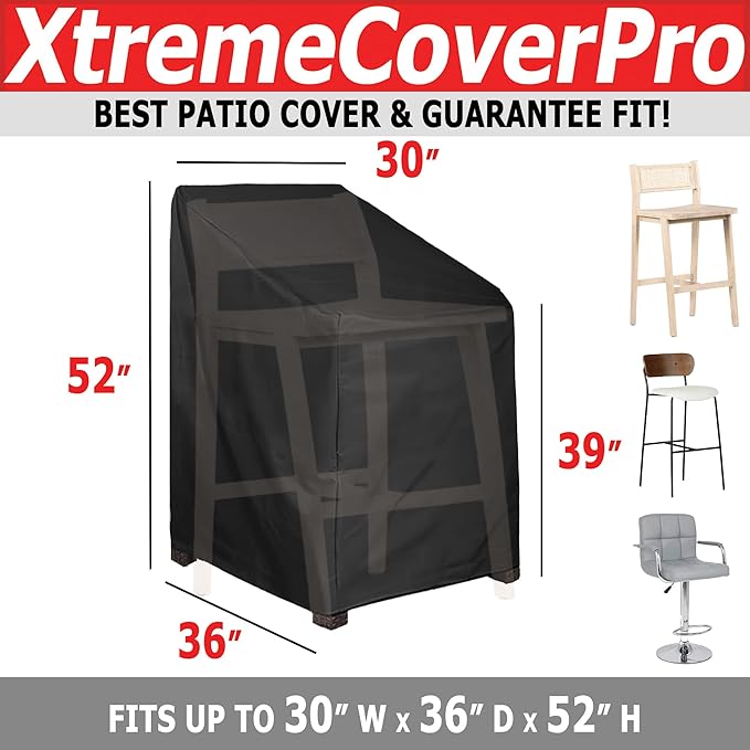 36x30x52 UV-proof Waterproof Furniture Patio Cover 36D x 30W x 52H breathable dust proof sofa table chair storage bar high chair color black sectional armless 36 inches 30 inches 52 inches