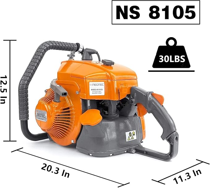 NEO-TEC NS8105 36 inch Gas ChainSaw with Guide Bar Chain 2-Cycle Power Head 105cc Power Chain Saw 4.8KW 6.5HP Gasoline Chainsaws All Parts Compatible with G070 070 090