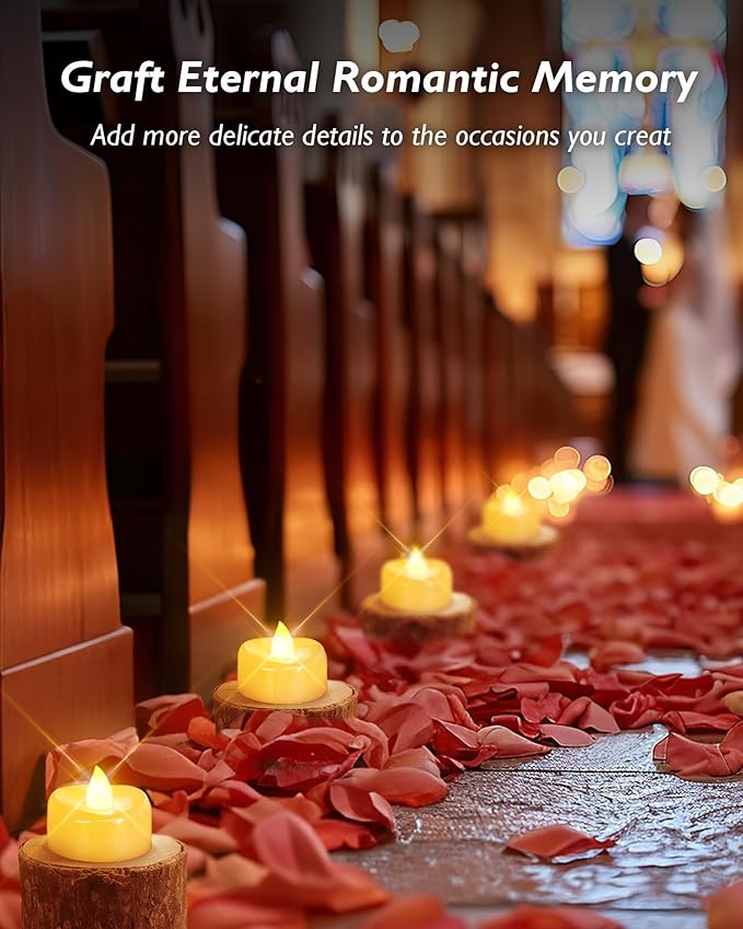 merrynights Remote Candles, 24 Pack Flameless Tea Lights Candle Battery Operated, 400+Hours LED Tea Lights with Remote, Timer Battery Votive Candle for Holidays Wedding Home