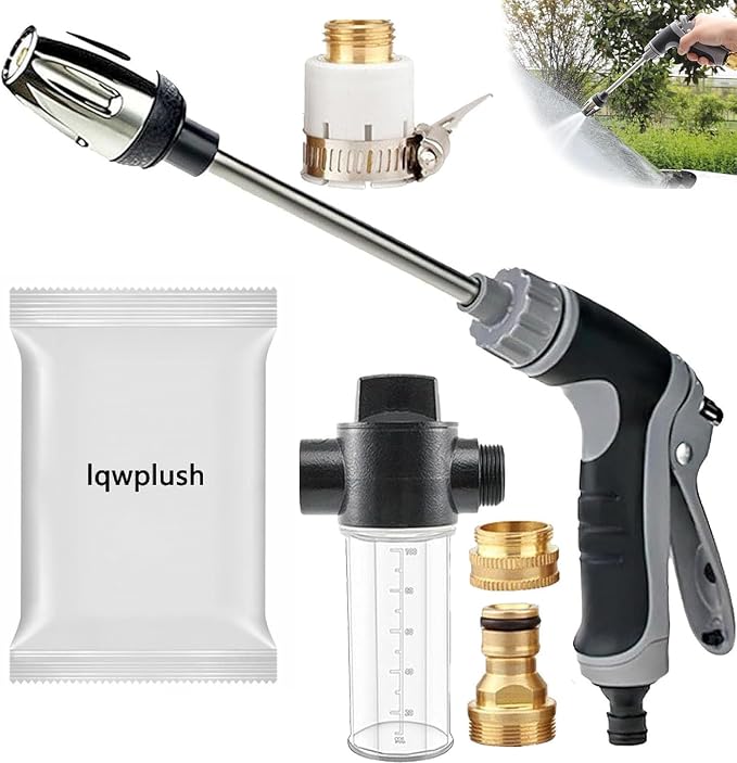 Hose Hawk Pro Pressure Washer Gun Professional Water Handheld Power Washer Gun with 360° Rotating Nozzless, 4 Spray Modes Multi Function for Cleaning Yard Car Driveways (SetB)