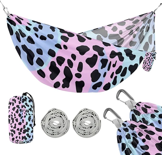 Leopard Print 330lb Capacity Hammocks for Camping with Hanging Rope Cloth Hammock for Indoor Outdoor Patio Bases para hamacas para adultos