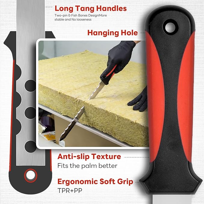 Insulation Knife - Sod Cutter Knife: stainless steel 11.14-Inch sharp blade, double side utility Lawn Repair Saw with Nylon Sheath