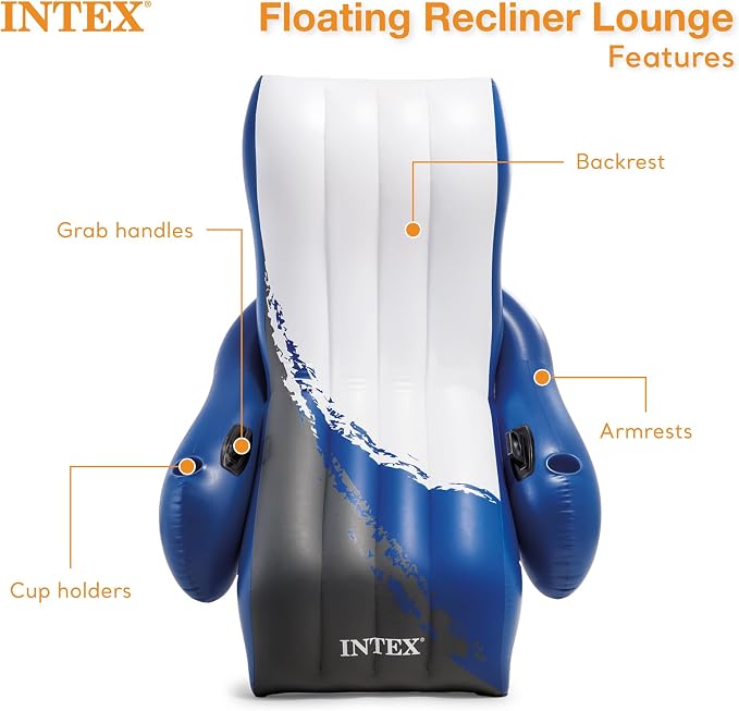 INTEX 26355EH Ultra XTR 18ft x 9ft x 52in Above Ground Swimming Pool Set with Sand Filter Pump, Inflatable Lounge Pool Recliners (2-Pack) and Inflatable Beverage Cooler