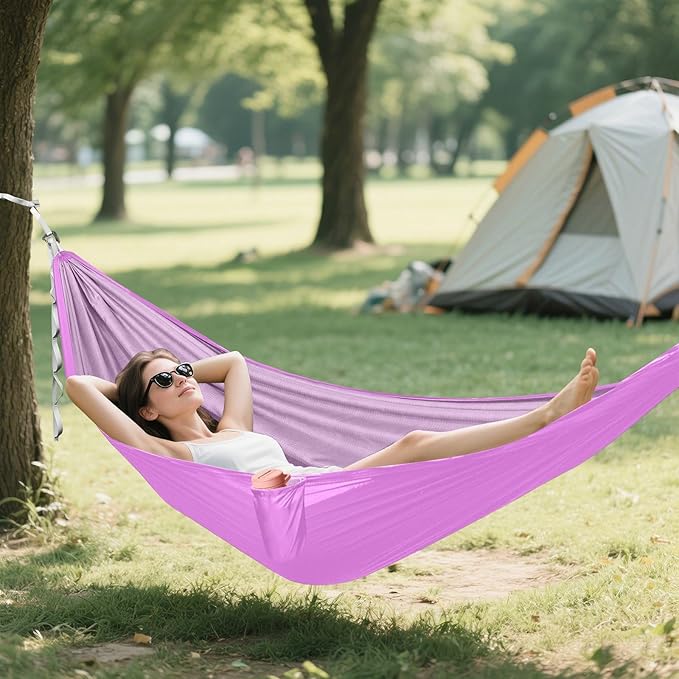 Violet Solid Color Pure Plain Purple 330lb Capacity Outdoor Hammocks with Hanging Rope Rope Hammock for Outside Beach Patio Garden capas para la Lluvia