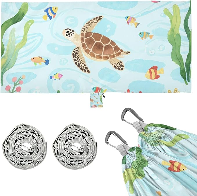 Watercolor Kid Stylurtle Animal Fish 330lb Capacity Camping Hammock Cloth Hammock for Outside Beach Patio Garden hamaca para Camping 0 a 24 Meses