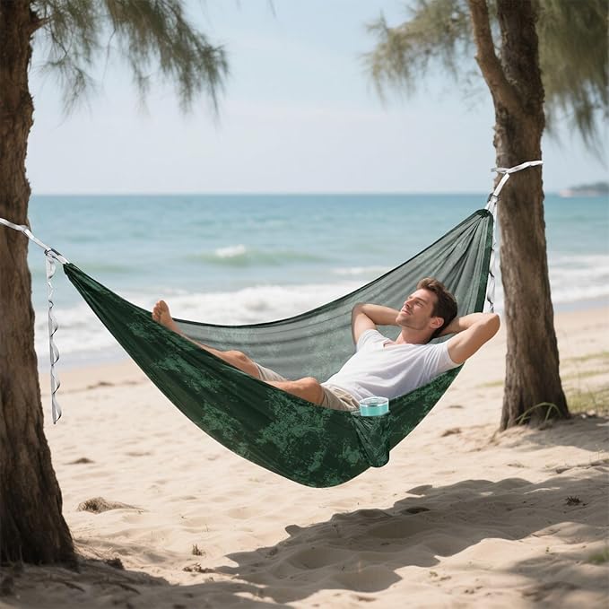 Vintage Solid Color Grain Black Green 330lb Capacity Hammocks for Camping with Hanging Rope Portable Hammock for Patio Backyard Lounge Base hamacas para adultos