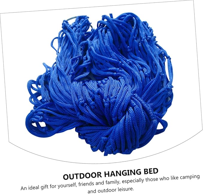 LIOOBO 2pcs Outdoor Nylon Rope Hammock Camping Bed Mesh Net Lightweight Hanging Hammock Chair for Traveling
