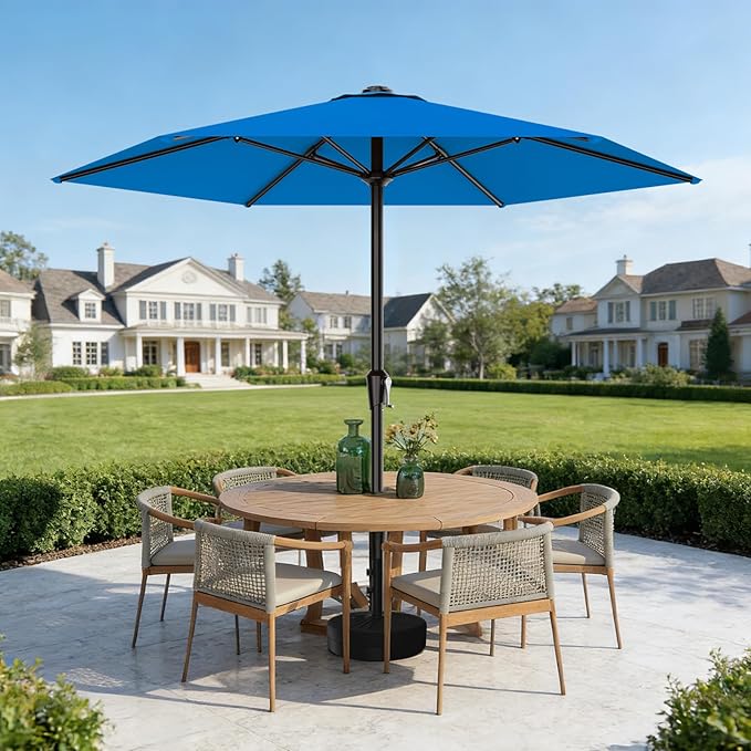 AreShark 9FT Patio Umbrella, Outdoor Umbrellas with 6 Sturdy Ribs