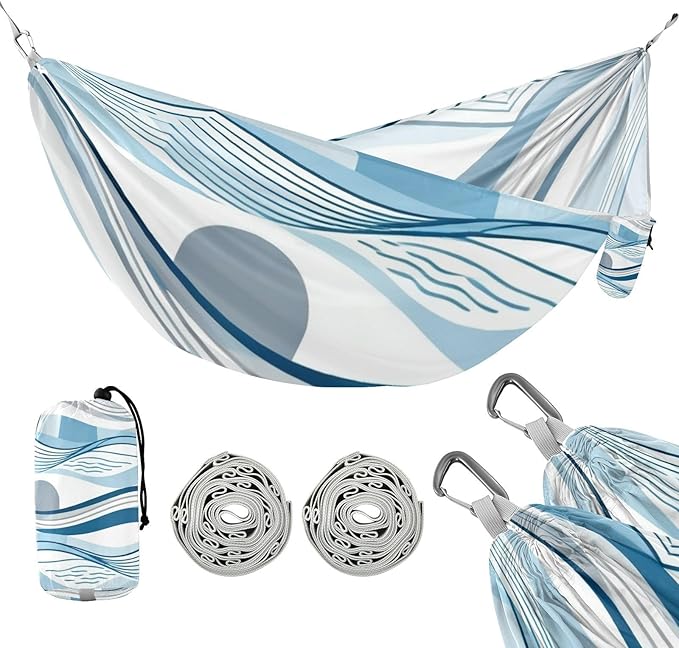 Wave and Sun Outdoor Hammocks Swing Hammock for Patio Backyard Lounge Base
