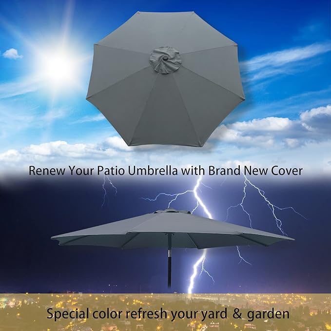 Goodgoods 9ft Patio Umbrella Replacement Canopy Market Umbrella Top Outdoor Umbrella Canopy (2pcs/package)