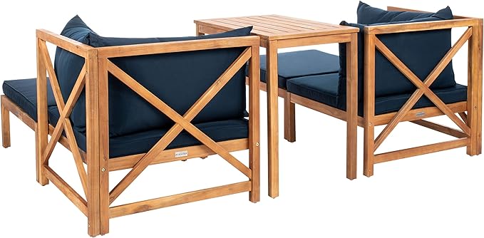 SAFAVIEH PAT6762A Outdoor Collection Ronson 5-Piece Dining Set