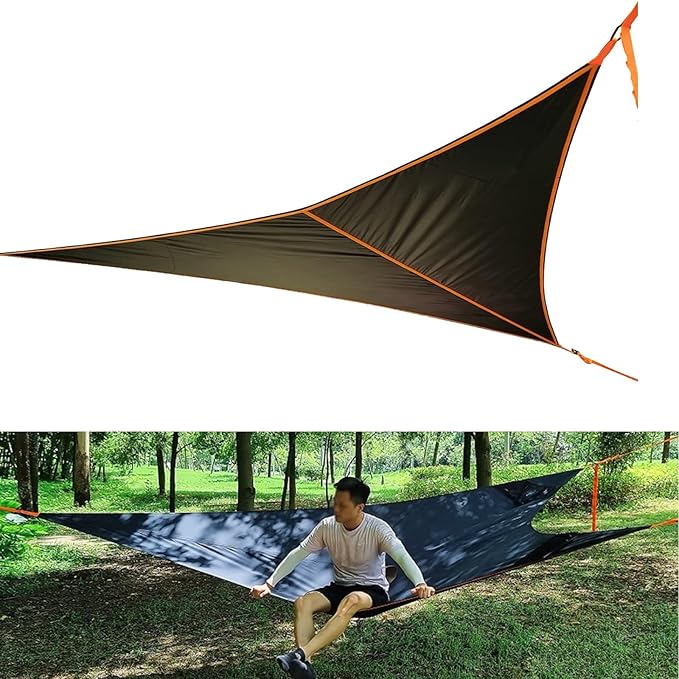 Triangle Hammock 13ft Outdoor Camping Hammock Portable Multi Person Tree Tent with Tie Down Straps & Net Pocket Max 500 lbs