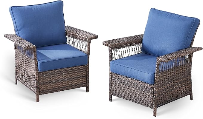 Patio Furniture Set with Fire Pit Table, 4PCS Conversation Set Brown Resin Wicker Chair and Sofa with 41in Rectangular Firepit Table PE Rattan Furniture Set