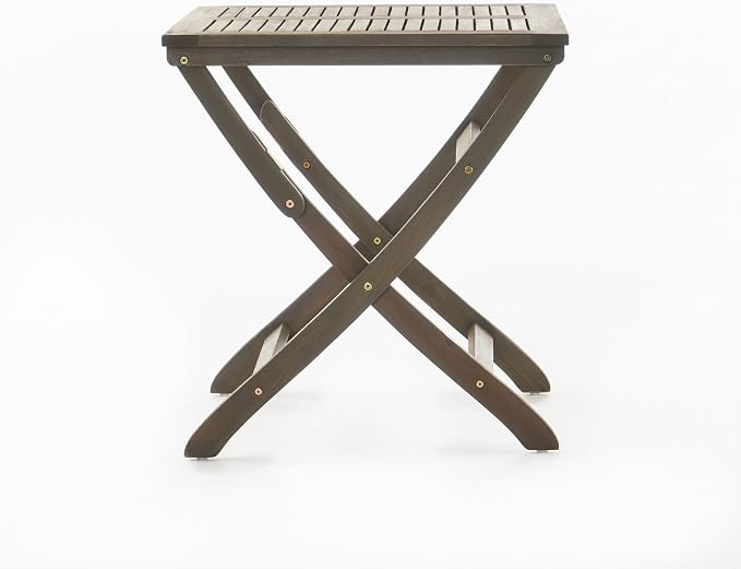 Christopher Knight Home Positano Outdoor Foldable Acacia Wood Bistro Table, Grey Finish