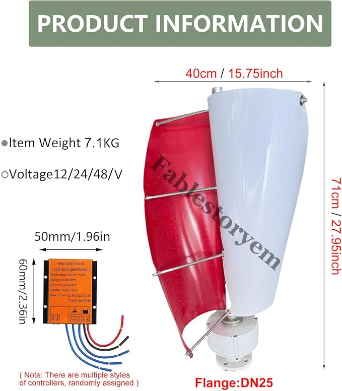 12000W Vertical Wind Power Turbine Generator Kit,12V/24V/48V Portable Maglev Wind Turbine Generator with Charge Controller for Boats Cabins Mobile Homes,C-12V